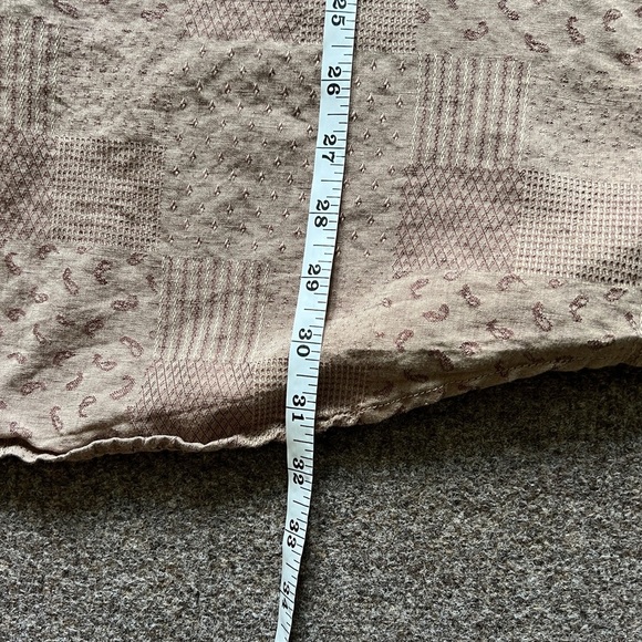 Tasso Elba Brown Tan Paisley Patchwork Short Sleeve Button Shirt Linen Blend XXL - Picture 7 of 10